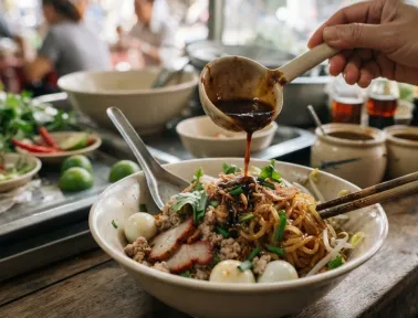 Hủ tiếu khô nên trộn nước sốt trước hay thêm từng ít một?