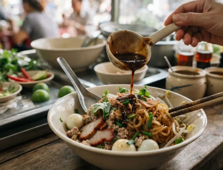 Hủ tiếu khô nên trộn nước sốt trước hay thêm từng ít một?